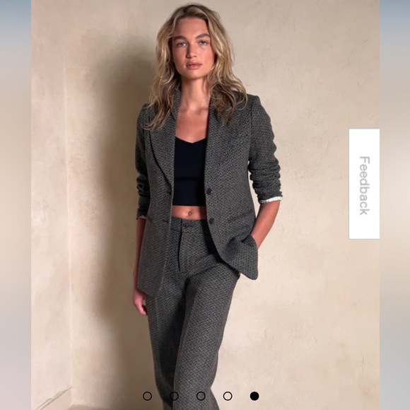 Banana Republic Wylder Textured Tweed Black and Cream Jacket NWT Sz 6 - Picture 2 of 7